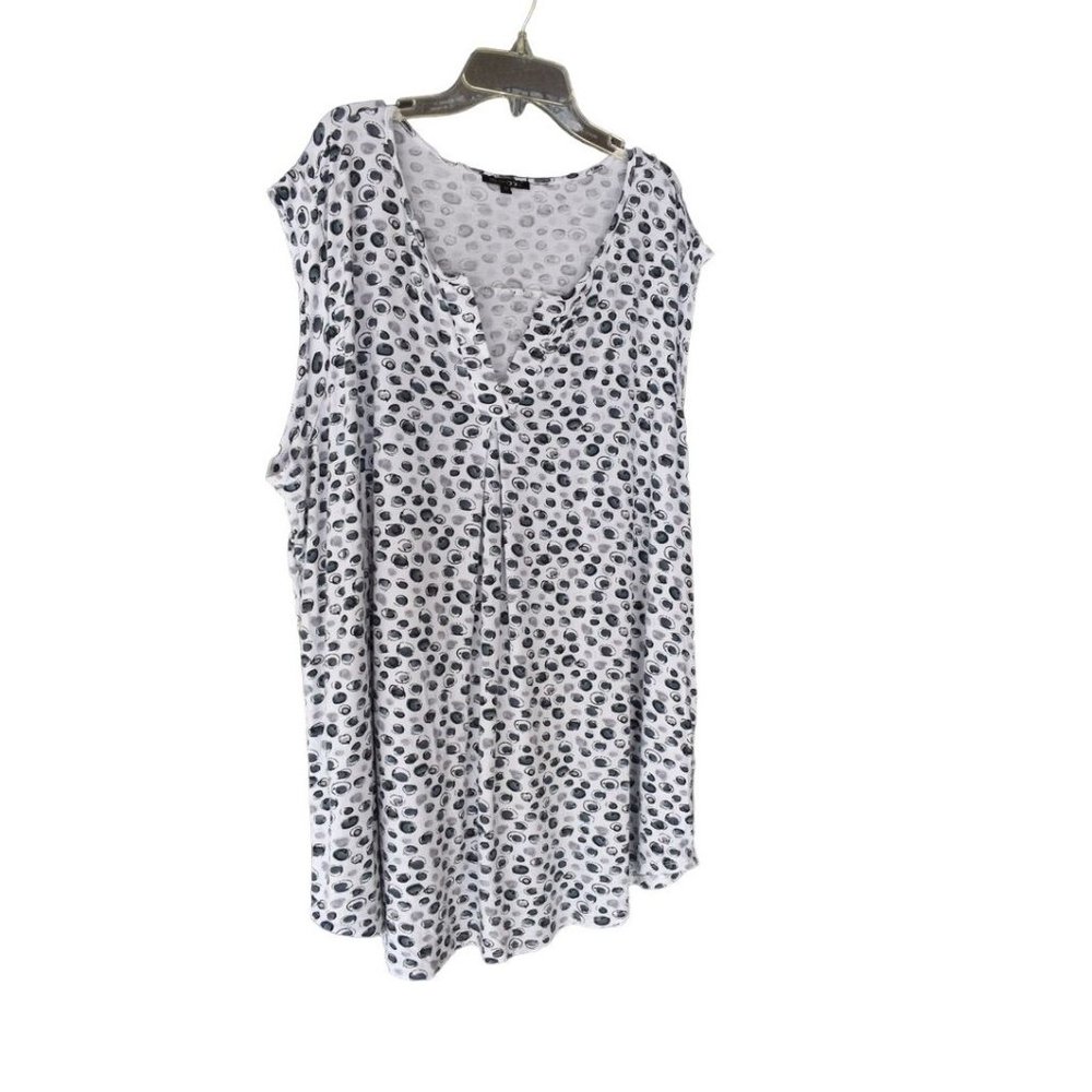 Women's Paper Moon Gray and White Loose Soft Top 2X